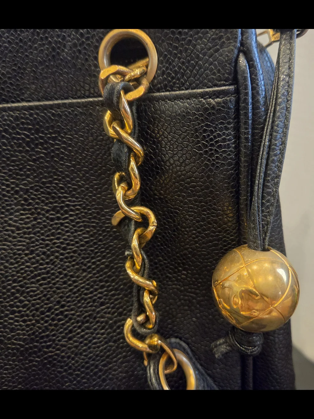 Chanel Black Leather Chain-Handle Shoulder Bag